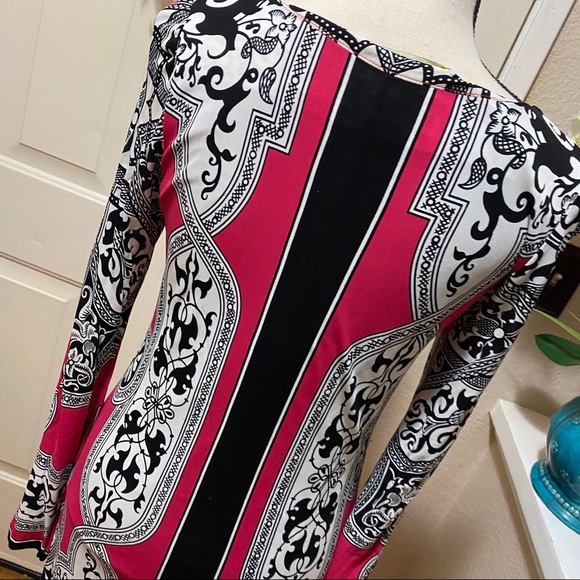 Nicole Miller StudioOne HotPinkPaisley Shift Dress - Picture 9 of 11